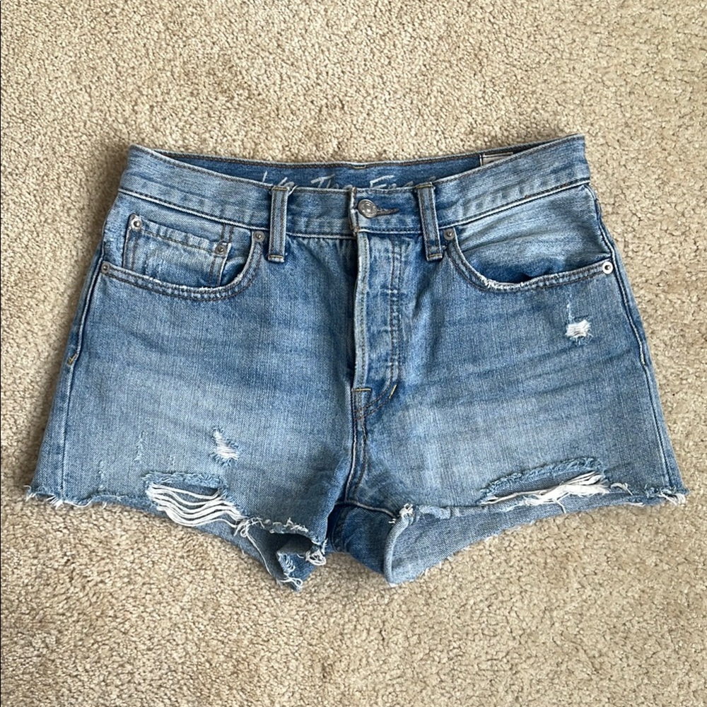 Free People We the Free Distressed Denim Mid-rise Shorts in Women's Size 27